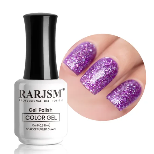 Vista 20 de RARJSM Esmalte de uñas de gel con purpurina de nieve, diamante brillante, gel de uñas de color blanco lechoso con pigmentos plateados y brillantes