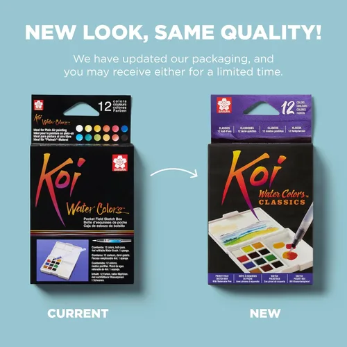 Vista 6 de SAKURA XCNW-12H XNCW-12H, Juego de acuarelas de campo de 12 colores surtidos con pincel Watercolor Sets for Painting On the Go, Includes Water