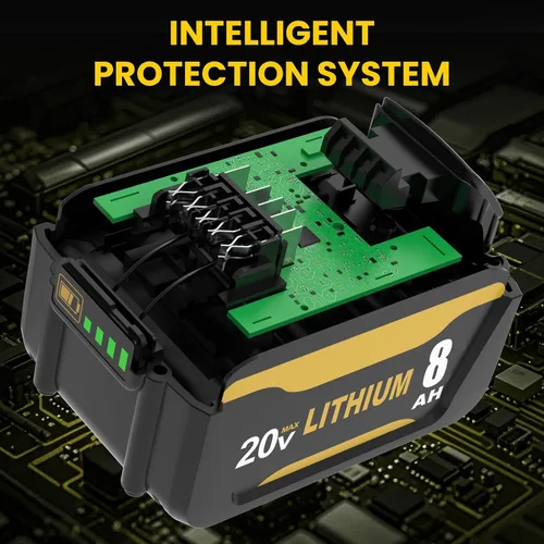 Vista 7 de 8000mAh High Capacity Lithium-ion Battery Replacement for Dewalt 20V 8.0A Max Battery DCB200 DCB201 DCB203 DCB204 DCB206 DCB207 DCB181 DCB180