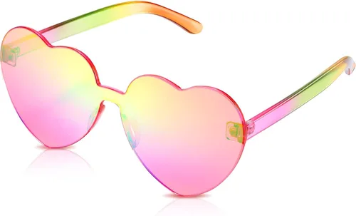 Vista 8 de Maxdot Heart Shaped Sunglasses for Women Transparente