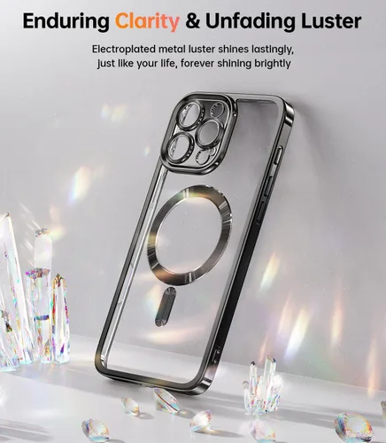 Vista 3 de Meifigno Funda diseñada para iPhone 16 Pro de 6.3 pulgadas, [Tarjeta con Purpurina y Correa para la Muñeca] [Compatible con MagSafe] Protección