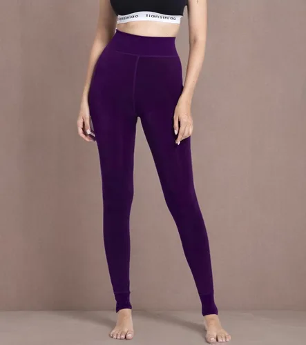 Vista 6 de Romastory - Leggings cálidos de invierno para mujer, elásticos, gruesos, térmicos, con forro polar