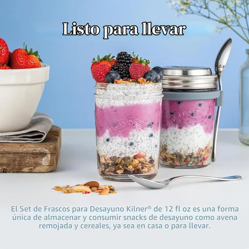 Vista 5 de Kilner 0025.899 - Juego de tarros de desayuno, 0,35 litros