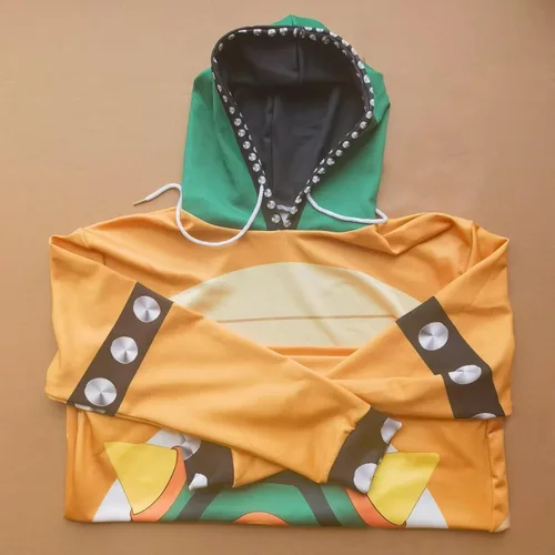 Vista 4 de ANHUL Super Brothers - Sudadera con capucha para disfraz de Luigi Bowser, color melocotón