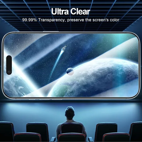 Vista 118 de NEW'C Paquete de 3 protectores de pantalla de privacidad para iPhone Air/iPhone 17 Air (6.5 pulgadas), película de vidrio templado antiespía