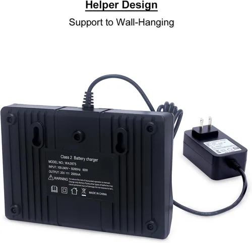 Vista 6 de Biswaye WA3875 20V Li-ion Cargador de doble puerto compatible con Worx 18V/20V PowerShare batería WA3578 WA3575 WA3525 WA3520 WA3512 WA3512.1 WA3742