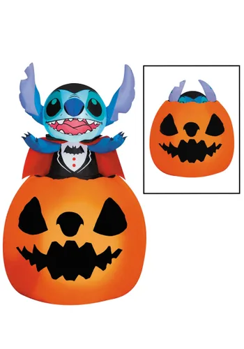 Vista 2 de Inflable Vampiro Stitch de 5 Pies en Calabaza para Decoración Multicolor