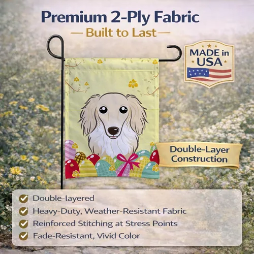 Vista 280 de Caroline's Treasures BB1923GF Bandera decorativa para jardín con diseño de Border Collie, para caza de huevos de Pascua, para jardín, jardín, patio