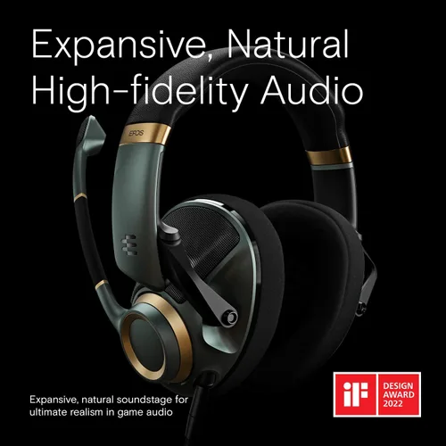 Vista 4 de EPOS Audio H6PRO - Auriculares acústicos abiertos para juegos (color verde carrera)