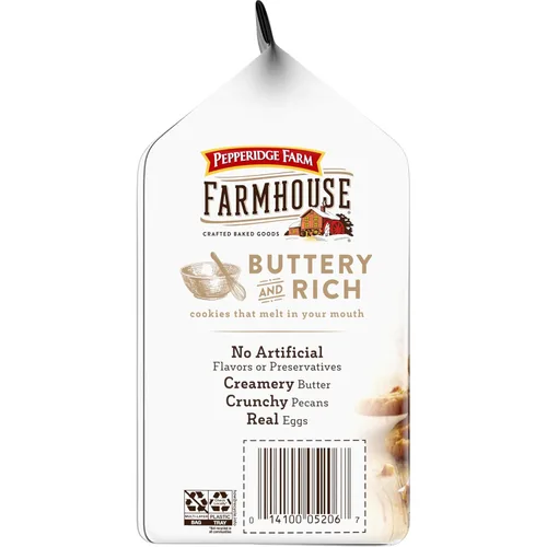 Vista 6 de Pepperidge Farm Farmhouse - Galletas finas y crujientes de mantequilla pecana, bolsa de 5.9 onzas