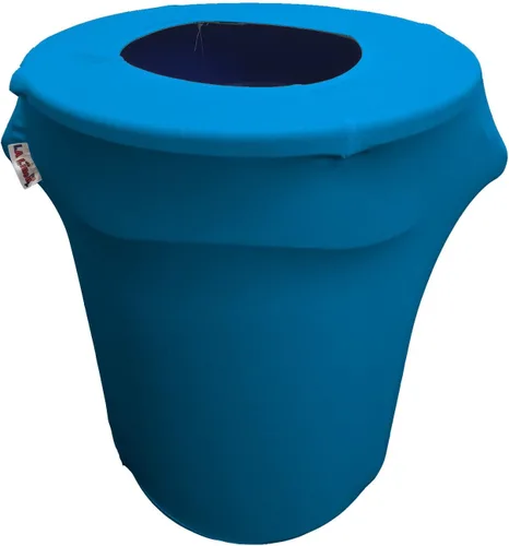 Vista 47 de LA Linen Funda elástica de elastano ajustable para cubo de basura Slim Jim de 23 galones, cubierta de contenedor de residuos, decoración de patio