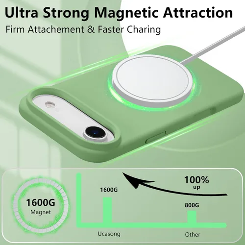 Vista 583 de Funda magnética de silicona para iPhone 13 Pro, color blanco antiguo [Compatible con Magsafe] [Forro de microfibra suave antiarañazos], funda