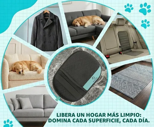Vista 5 de Guante removedor de pelo de mascotas para perros y gatos, removedor de pelo