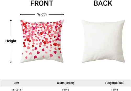 Vista 6 de Fundas de almohada para el Día de San Valentín de 16x16 pulgadas, juego de 2, rosas, corazones de amor, fundas para almohadas de San Valentín
