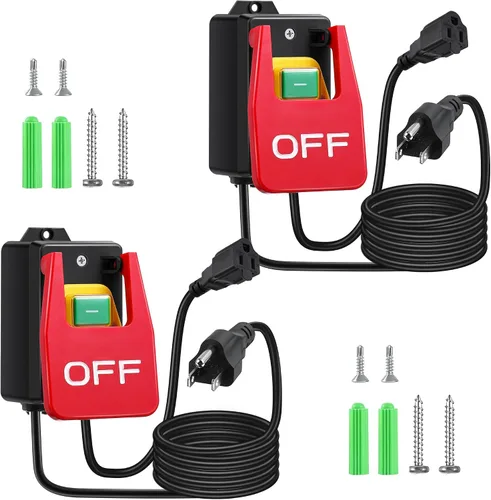 Vista 8 de Dreyoo 1 Pack Interruptor Monofásico Encendido/Apagado 120/230V, Interruptor de Mesa de Enrutador de 2HP a 120V con Gran Señal de Alto