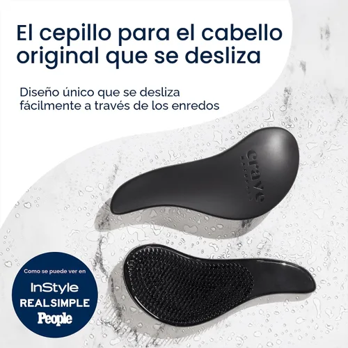 Vista 2 de Crave Naturals, Cepillo Desenredarte Deslizante para Resultados Definitivos, Niños y Adultos, Uso como Peine o Cepillo para Cabello, Color Negro