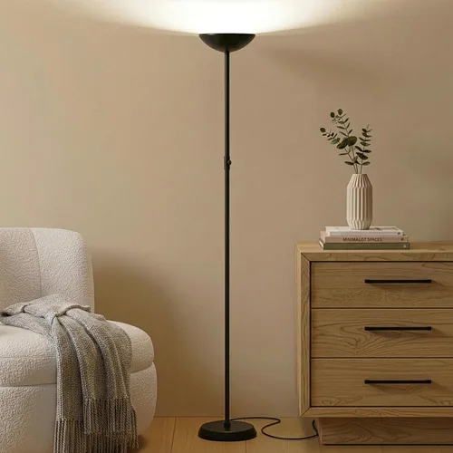 Vista 2 de Brightech SkyLite - Lámpara de pie LED, lámpara de pie súper brillante para salas de estar y oficinas, lámpara de antorcha alta regulable de 3 vías