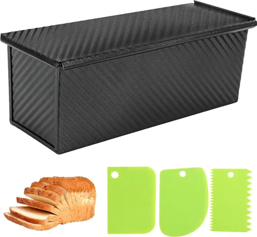 Vista 11 de Pullman - Molde para pan con tapa, acero aluminizado, 13 x 5 pulgadas Dorado