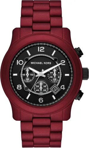 Vista 10 de Michael Kors Runway - Reloj cronógrafo de acero inoxidable para hombre con correa de acero o silicona