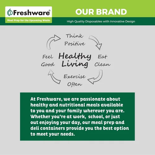 Vista 8 de Freshware Contenedores de almacenamiento de alimentos [240 juegos] recipientes de plástico de 8 onzas con tapas, slime, sopa, recipientes