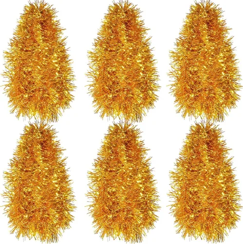 Vista 22 de Shappy Guirnalda de oropel de 90 pies, 6 rollos de guirnalda de oropel con purpurina metálica para decoración de boda, verano, Luau, fiesta