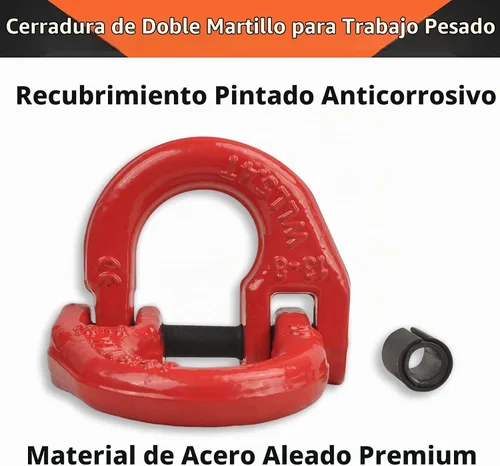 Vista 7 de Eslabón de Acoplamiento Hammerlock de Acero Aleado Grado 80 de 1/2", Bloqueo de Martillo para Enganche de Remolque, Adaptador Conector de Eslabón