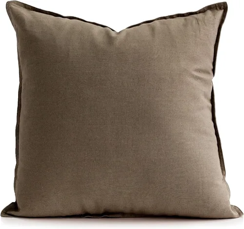 Vista 33 de Jeanerlor - Funda de cojín sólida de lino y algodón para decoración, de 18x18 pulgadas, funda de almohada especial para sofá, cama, silla