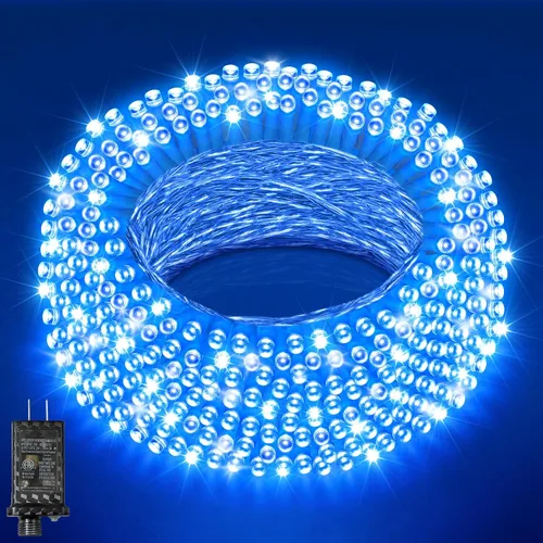 Vista 29 de 380 luces LED de Navidad de 125 pies, guirnalda de luces para exteriores, impermeables, temporizador y memoria, 8 modos regulables, para árbol