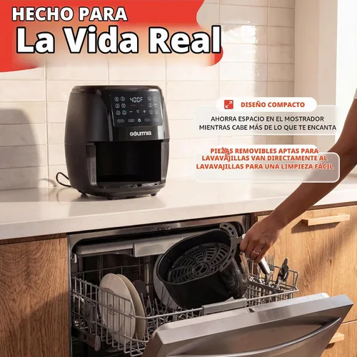 Vista 7 de Gourmia Freidora de aire - Capacidad de cesta de 4 cuartos de galón, 12