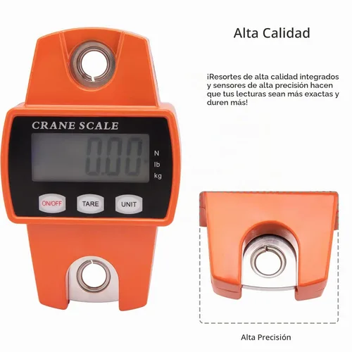 Vista 4 de Báscula de peso colgante de 660 libras, báscula digital para colgar de 660 libras con funda de aluminio fundido, mini báscula de mano de 661.4 lbs
