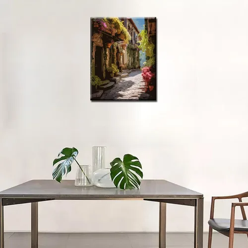 Vista 3 de Tucocoo Pintura de paisajes por números para adultos, lienzo de ciudad italiana, pintura al óleo de la ciudad, juego de pintura acrílica para colgar