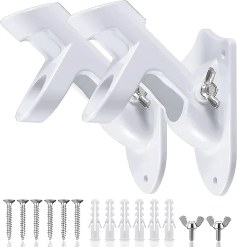 Vista 11 de HOOPLE Soporte para asta de bandera para casa exterior, soporte de aluminio resistente para bandera y soporte de montaje para asta de bandera