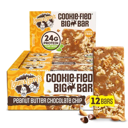 Vista 9 de Lenny & Larry's Cookie-fied BIG BAR – Galletas de proteína veganas de masa de galletas con chispas de chocolate 12x90g – Snacks saludables, 24g