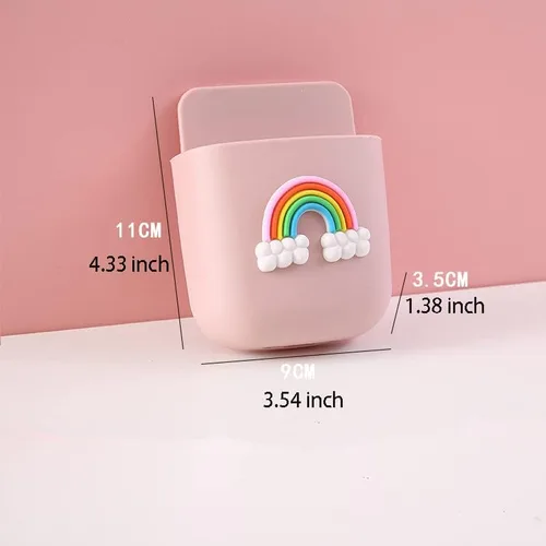 Vista 5 de 2 soportes para control remoto, lindo soporte para bolígrafo para pared, soporte para lápices rosa para pared, organizador de bolígrafos para pared