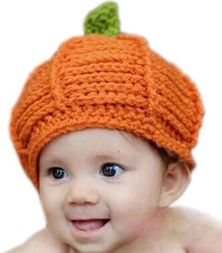 Vista 2 de Kafeimali - Gorro de punto unisex para bebé, diseño de calabaza