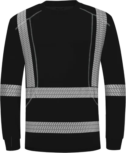 Vista 15 de ProtectX Camisas de manga larga de alta visibilidad, camiseta de seguridad reflectante de alta visibilidad para hombres y mujeres, camisa