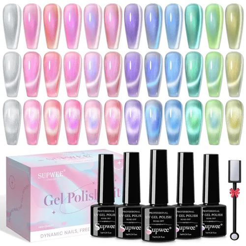 Vista 10 de Juego de esmaltes de uñas de 12 colores, secado rápido, esmalte de uñas rosa nude regular Colores desnudos