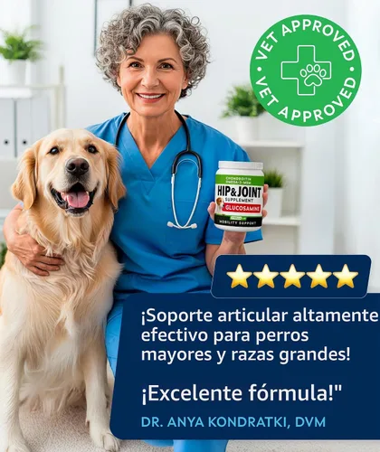 Vista 5 de Glucosamina avanzada para perros, condroitina y MSM suplemento masticable para articulaciones de cadera