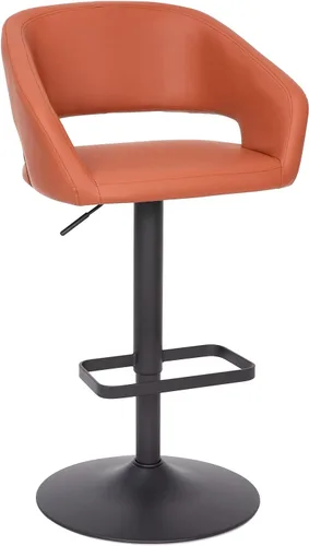 Vista 21 de Flash Furniture Erik Taburete de bar contemporáneo de altura ajustable con reposapiés y respaldo medio redondeado, taburete tapizado o altura