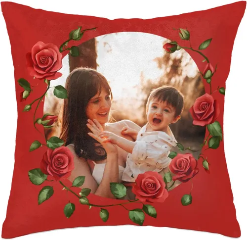 Vista 15 de Funda de almohada personalizada para mamá, funda de almohada cuadrada para el día de la madre, decoración de 16 pulgadas, vegetación