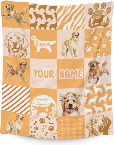 Vista 15 de Golden Retriever - Manta para niñas, tamaño de regazo de 30 x 40 pulgadas, manta de felpa suave y mullida, manta colorida y linda para sala de estar