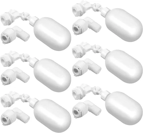 Vista 9 de Mudder Paquete de 2 válvulas de bola de flotación de 1/4 de pulgada de plástico ajustable para estanques, tanque de agua, bomba, canal, acuarios