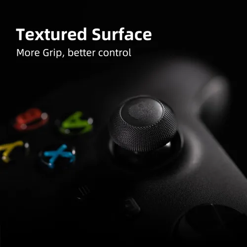Vista 3 de Skull & Co. Juego de empuñaduras de pulgar convexas piel, tapa de joystick CQC, funda analógica para Xbox XSXXB1, color morado galáctico, 2 pares