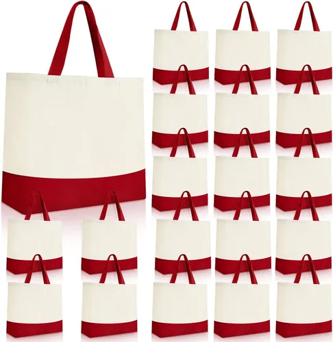 Vista 11 de Silkfly Paquete de 20 bolsas de lona grandes de 18.5 x 15 pulgadas, bolsas de lona reutilizables para sublimación a granel, bolsas de algodón