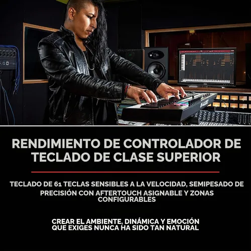 Vista 3 de M-Audio Controlador de teclado MIDI Oxygen Pro 61 + pedal de sostenimiento SP-1
