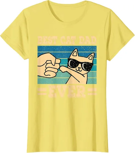 Vista 20 de Best Cat Dad Ever Vintage Funny Cat Lover Retro Men T-Shirt Asphalt Grey