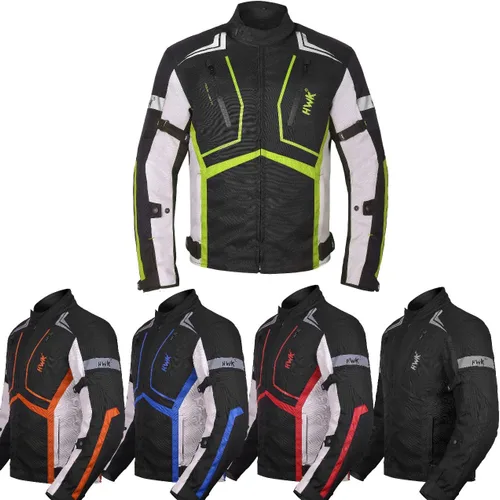 Vista 9 de HWK Chaqueta de motocicleta para hombres y mujeres Scorpion con tela Cordura para enduro, motocross, conducción de motocicleta, Verde de alta Verde