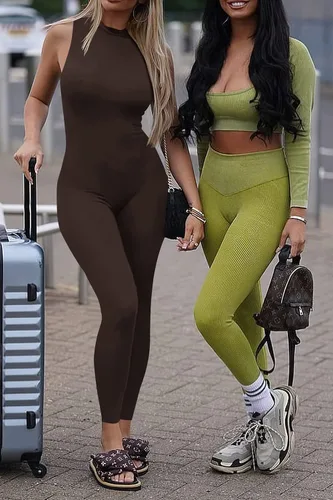 Vista 4 de PRETTYGARDEN Enterizo ajustado de verano para mujer, casual, sin mangas, elástico, de una pieza, ajustado, para mujer