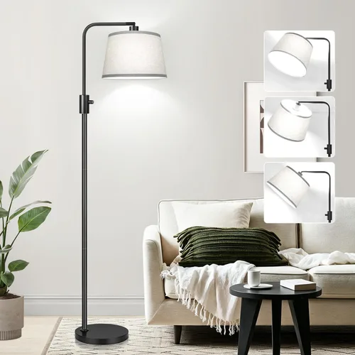 Vista 17 de Nintiue [Actualizada] Lámpara de pie regulable, bombilla LED Edison de 1000 lúmenes incluida, pantalla negra, lámpara de pie alta moderna de arco