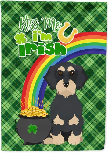 Vista 76 de Caroline's Treasures WDK4731GF - Bandera decorativa para jardín del día de San Patricio, color negro y tostado, Airedale Terrier, para jardín